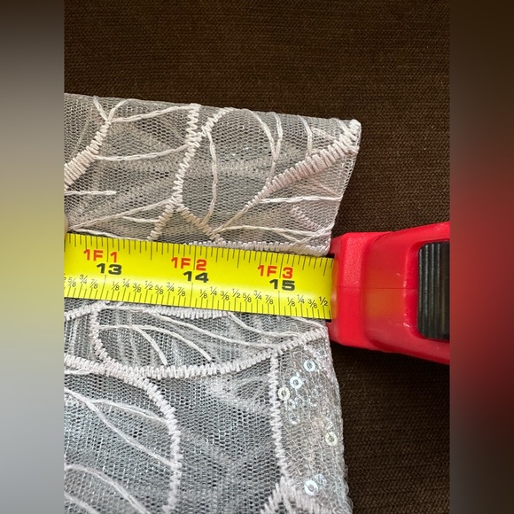 JJ’s House Silver Cascading Chiffon Ruffle Lace Sequin Cocktail Dress Sz. 6 New! - Picture 16 of 16